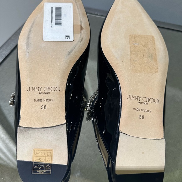 Elegant Jimmy Choo Black Flats NEW - Picture 10 of 11